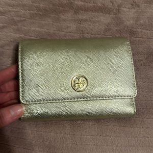 Gold Tory Burch wallet